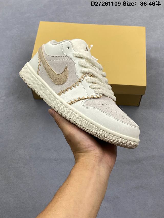 D版 公司级 Air Jordan 1 Low Aj1 乔1米白棕 低帮休闲板鞋 Hv4268-120 #米白与浅棕温柔碰撞，质感绝了～鞋面拼接设计很有细节感，