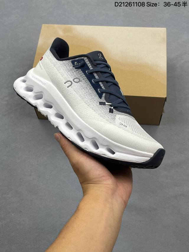 On昂跑 X Loewe罗意威 Cloudventure 2.0 涤纶织物人造革Tpu 圆头系带 低帮 生活休闲鞋男款 货号：L929282X35-7840 尺