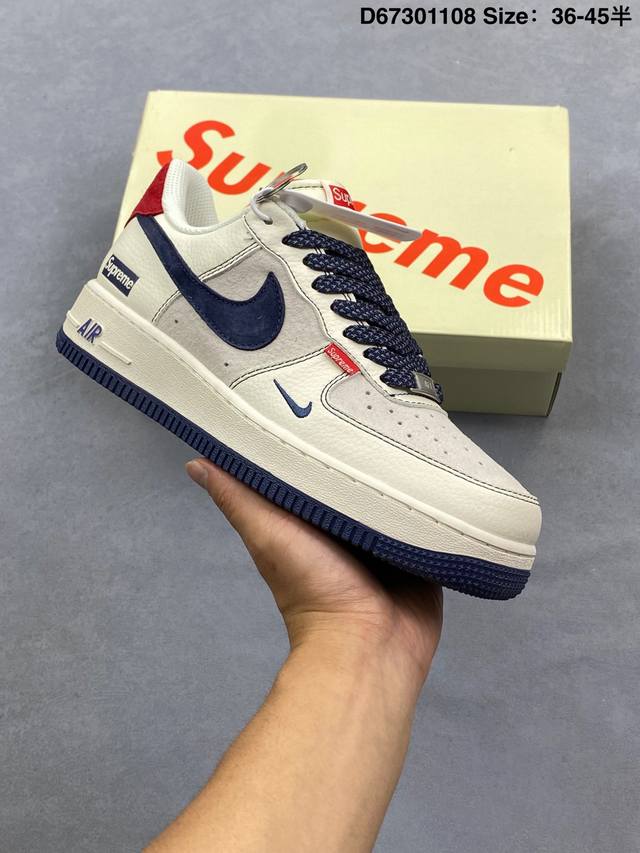 耐克Nike Air Force 1’07空军一号低帮百搭休闲运动板鞋。柔软、弹性十足的缓震性能和出色的中底设计，横跨复古与现代的外型结合，造就出风靡全球三十多