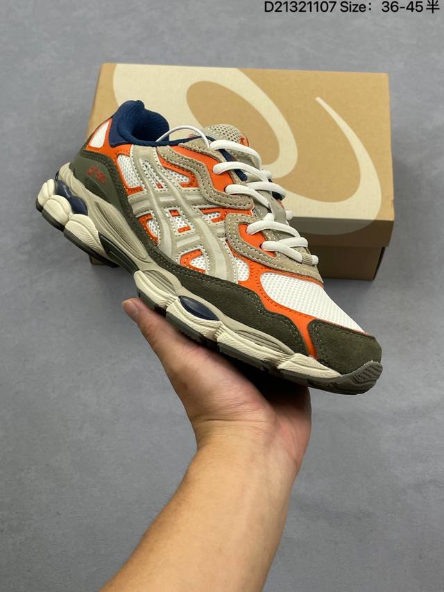公司级：Asics Gel-Nyc 亚瑟士 透气网眼鞋面 配合部分合成革材质 采用全新Ahar+橡胶材质 更加耐磨 货号:1203A383-108 尺码:36