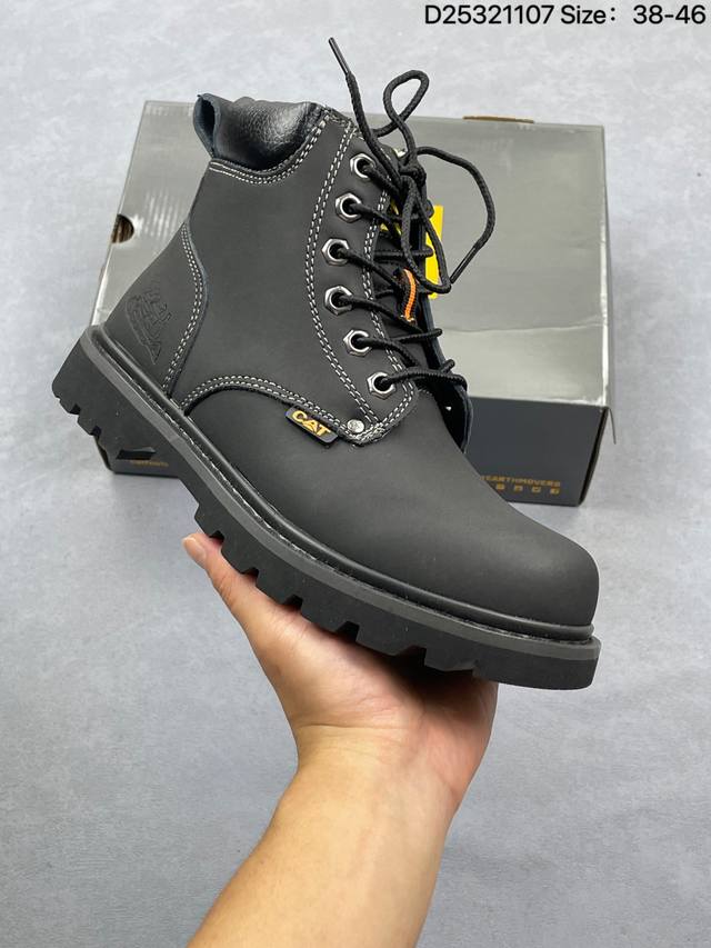 公司级：Cat纯原 新款 推土机 休闲时尚 男士休闲皮鞋 原单品质真标公司卡特男鞋广东纯原 历年经典热销款 新款头层牛皮耐磨防滑橡胶大底 固特异工艺 永不开胶