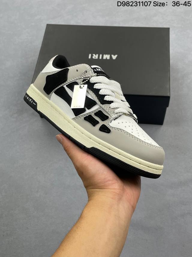 真标Amiri Skeleton Low-Skel Top Sneakers 埃米尔 骨骼系列 低帮 经典百搭休闲运动板鞋 尺码:36-45 Id:D98231