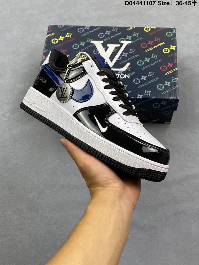 海外爆款限量发售！高端定制Nike Air Force 1 ‘07 Low “路易威登Lv联名 米白黄帆布印花” 高端定制 低帮休闲板鞋 定制鞋盒 大厂纯原品质