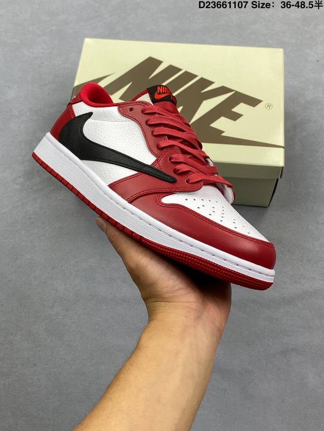 Aj1倒勾Travis Scott X Air Jordan 1 ” Reverse Mocha “ Aj1乔1 Ts 闪电 联名倒钩 低帮文化篮球鞋 货号:D