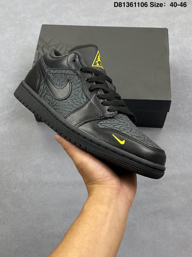 Air Jordan Aj1 Low 低帮 黑黄爆裂 Im6568-010 全新流水线出品 原鞋开发 原楦原纸板开发 全鞋电脑针车 原厂内置全掌气垫 原盒内在原