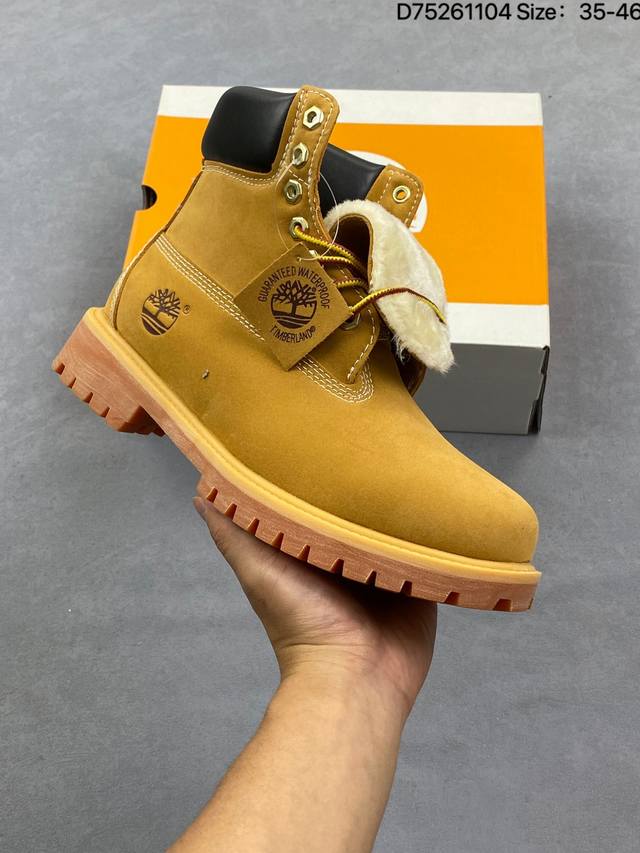 真标Timberland添柏岚 户外休闲经典大黄靴 马丁靴 宽版 高筒 尺码:35-46 Id:D75261104