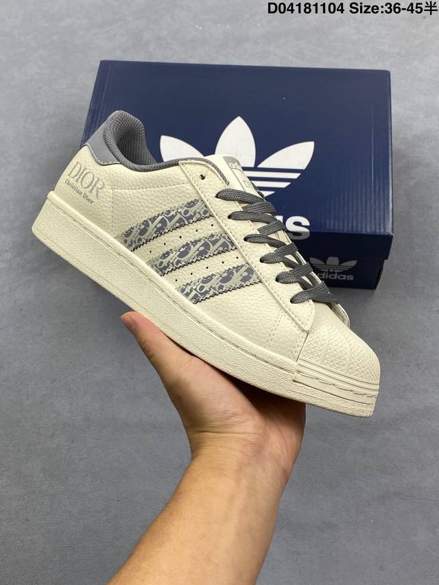 阿迪达斯Adidas三叶草 Originals Superstar贝壳头’Diy’系列低帮经典百搭休闲运动板鞋 原装头层材料 用料绝不含糊 独家版型蒸餾加工帶來