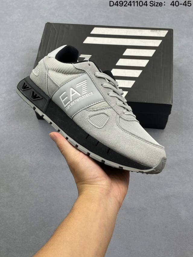Emporio Armani阿玛尼 Ea7 皮革 圆头系带 低帮 生活休闲鞋 男款 货号：X8X027 编码：D49241104 Size:40～45