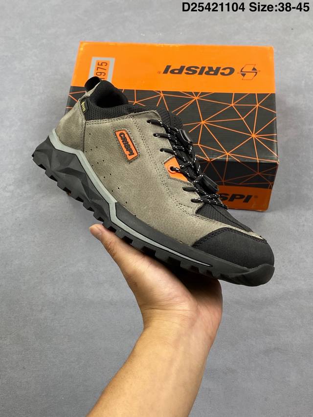 公司级 意大利老牌鞋厂Crispi 的徒步鞋 厚底增高老爹鞋 户外低帮靴子 徒步旅游鞋 登山鞋 Awayhigh，该鞋具有0磨合的特点，通过加宽鞋植、不对称设计