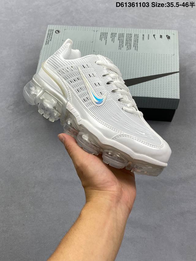 Nike Vapormax 360 系带运动 织物 低帮 休闲跑步鞋 女款 白金 尺码：如图 编码：D61361103 货号：Ck9671
