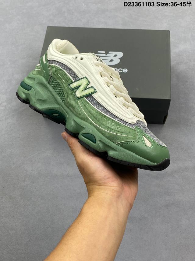 新百伦New Balance 1000系列 复古老爹风低帮休闲运动跑步鞋 M1000psy 采用硬质牛剖革拼接透气网眼衬垫织物鞋面材质T-Beam大底提供足步弓