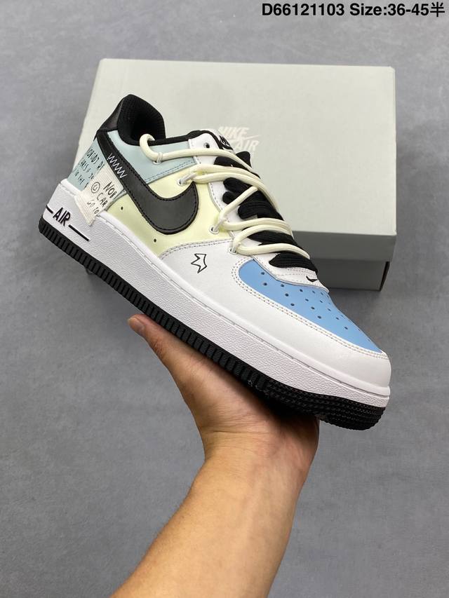 真标耐克Nike Air Force 1’07空军一号低帮百搭休闲运动板鞋。柔软、弹性十足的缓震性能和出色的中底设计，横跨复古与现代的外型结合，造就出风靡全球三