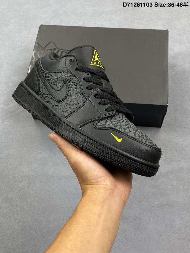 Air Jordan Aj1 Low 低帮 黑黄爆裂 Im6568-010 全新流水线出品 原鞋开发 原楦原纸板开发 全鞋电脑针车 原厂内置全掌气垫 原盒内在原