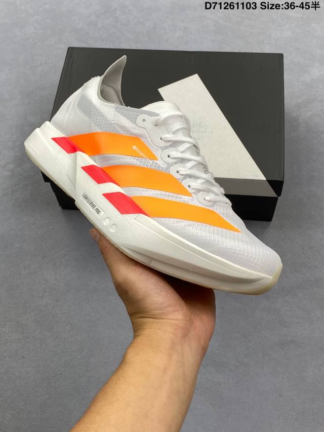 阿迪达斯 Adidas Adizero Adios pro 5 M 舒适防滑耐磨 低帮 休闲跑步鞋 男女款厚度增高老爹鞋 金属银 2025年，Adidas推出了