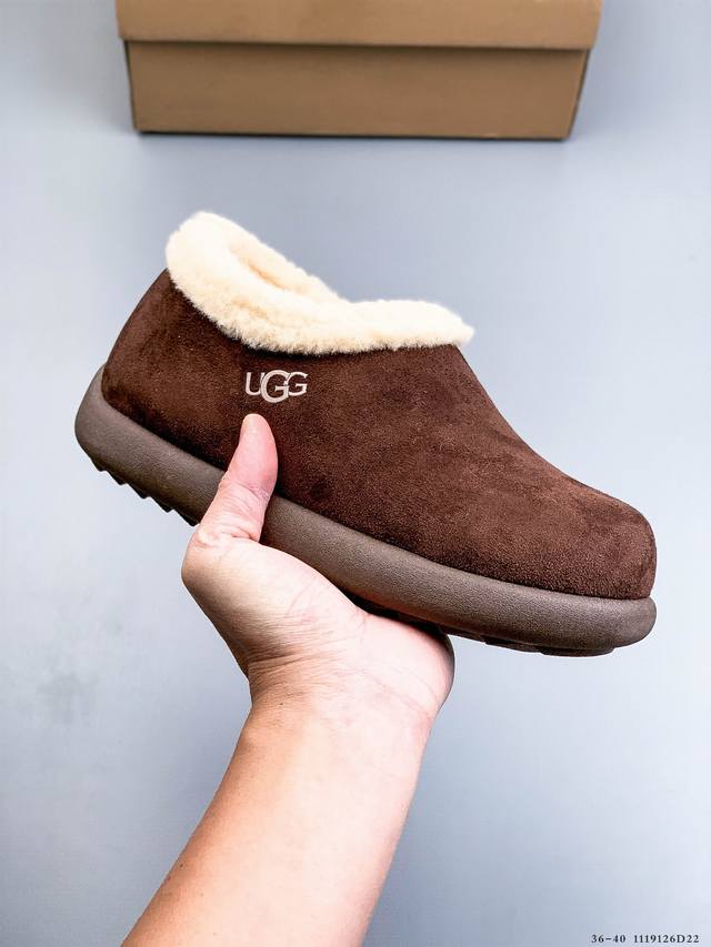 Ugg 2025新款一脚蹬软底保暖棉鞋休闲毛毛乐福鞋 1119126D22