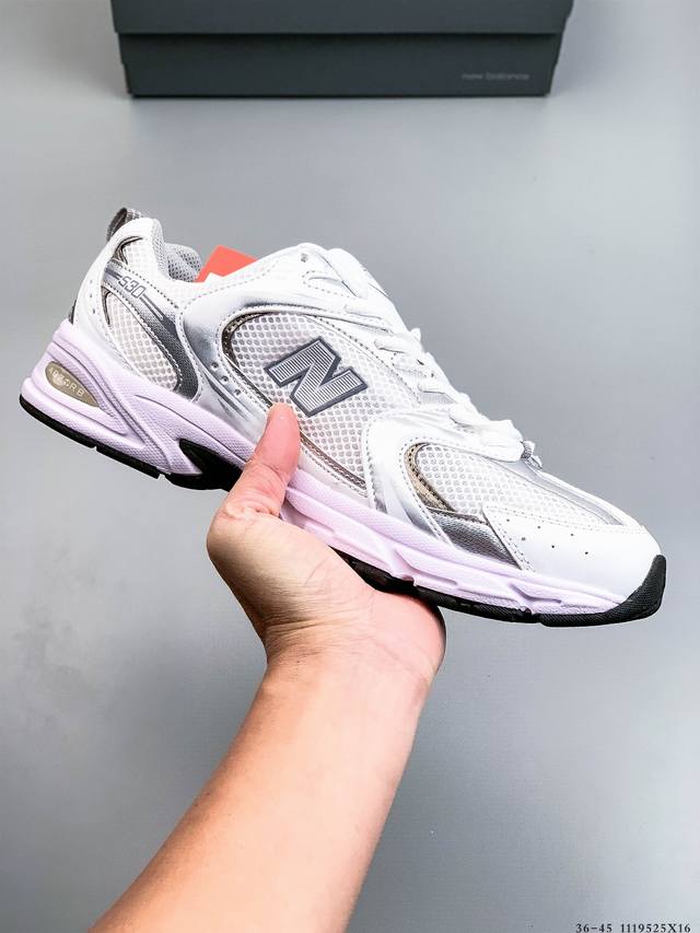 采优用质纤维革+透气网布眼材质材质#独立3层组合底大私模#搭载Abzorb缓中震底。韩流火爆款式# 新款Nb新百伦New Balance Mr530系列古复老爹