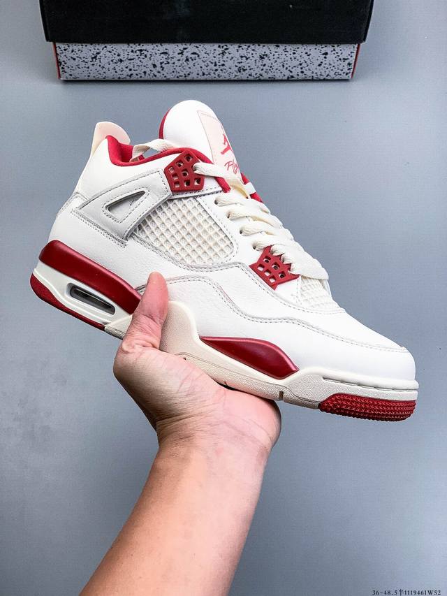 纯原版本！Air Jordan 4 Retro Og Cement Aj4 乔4 复古休闲运动篮球鞋 正确鞋舌立体高频 原厂数据 最新原厂底模 原厂纸板 111
