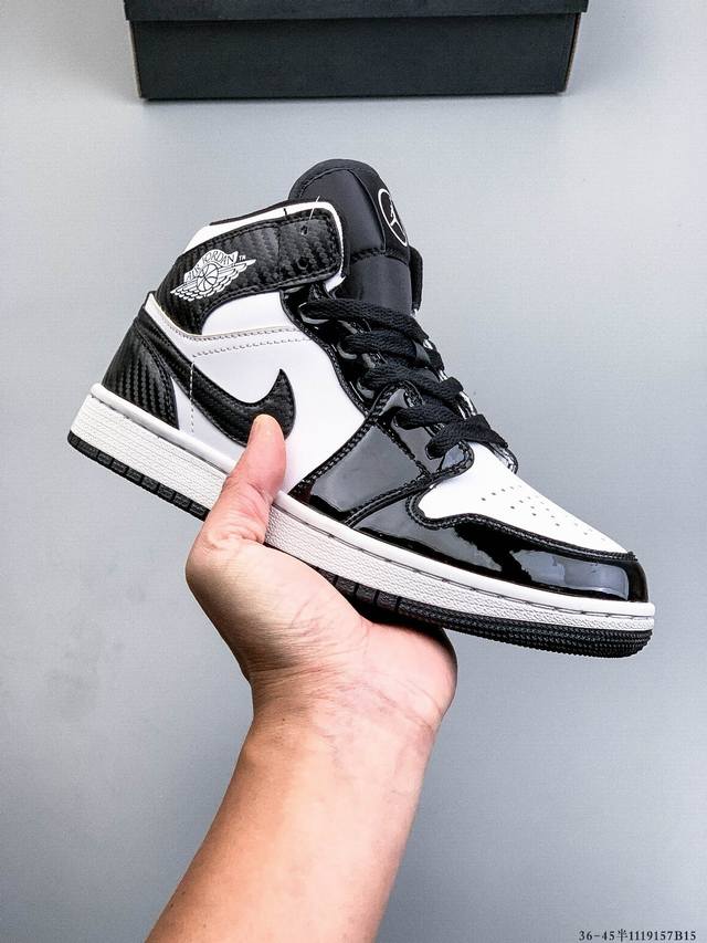 二层真标！耐克Nike Air Jordan 1 Aj1乔丹一代中帮复古文化休闲运动篮球鞋 1119157B15