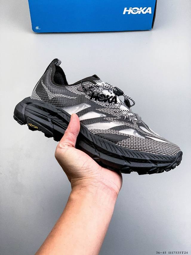 公司级Satisfy X Hoka Running Mafate Trail 全新配色 网面透气 运动鞋 此球鞋继承了Hoka的经典越野鞋型Mafate Spe