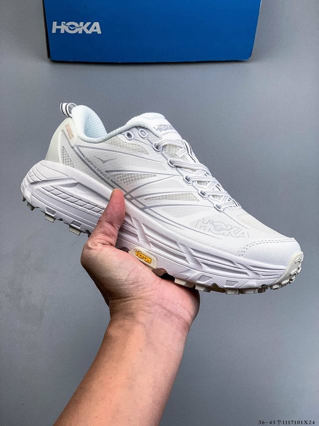 公司级Satisfy X Hoka Running Mafate Trail 全新配色 网面透气 运动鞋 此球鞋继承了Hoka的经典越野鞋型Mafate Spe