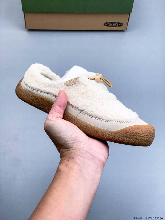 公司级！Keen Howser Iii Slide 科恩秋冬保暖一脚蹬女鞋毛毛鞋小羊蹄棉鞋 1117103X26