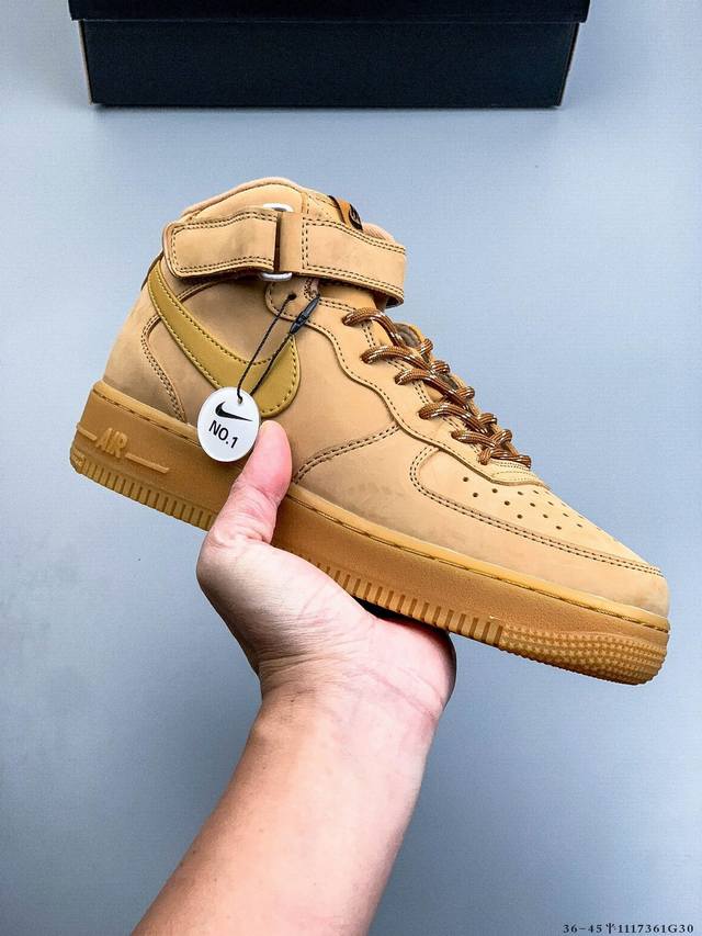 公司级！耐克Nike Air Force 1 Mid 空军一号中帮经典百搭休闲板鞋 1117361G30