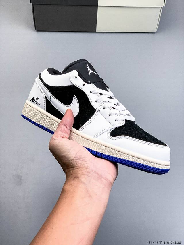 耐克Nike Air Jordan 1 Low Aj1 乔1 电绣勾低帮潮流缓运动休闲板鞋。Aj1 低帮拼接 完美版型真头层牛皮# 内置缓震气垫 原鞋开模 拒绝