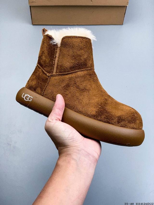 Ugg 2025新款一脚蹬软底保暖棉鞋休闲毛毛乐福鞋 1114126D22