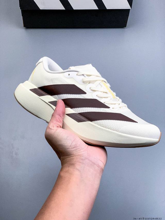 Adidas Adizero Evo Sl M马拉松飞线贾卡轻质透气休闲运动跑步鞋 采用双层透气网纱 Flywire动态飞线绑缚鞋面材质 内置Zoom小气垫装置