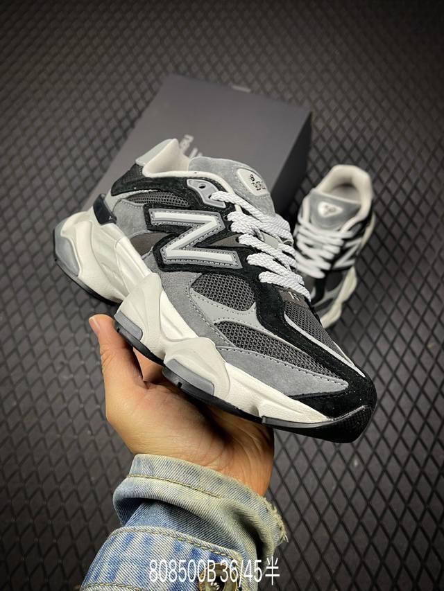 B 新百伦 New Balance 9060系列 复古休闲运动慢跑鞋 鞋面大身由空间双格及磨砂鞋面拼接而生 采用大面积网眼以及麂皮材质覆盖鞋身 还原经典气质 搭