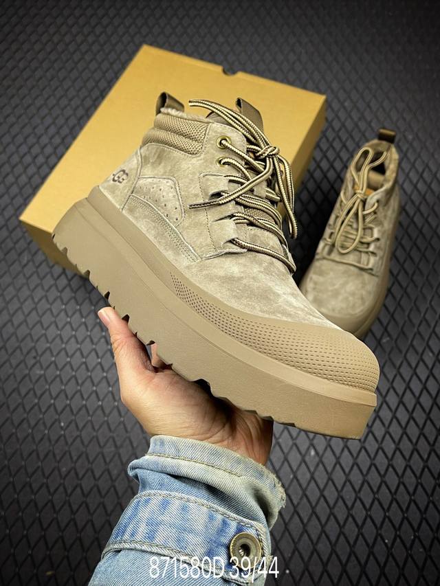 D 新货#Ugg秋冬新品 毛绒一体内里保暖锁热 秋冬必备 户外中帮男士休闲鞋雪地靴马丁靴系列 广东大厂品质 秋冬新款 时尚潮流搭配 面料釆用意大利进口磨砂牛皮