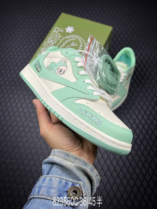 C 公司级Nike Air Jordan 1 X Travis Scott Aj1倒勾 乔一倒钩 ‘Diy’定制 耐克 低帮文化篮球鞋 完美品质出货 细节如图所