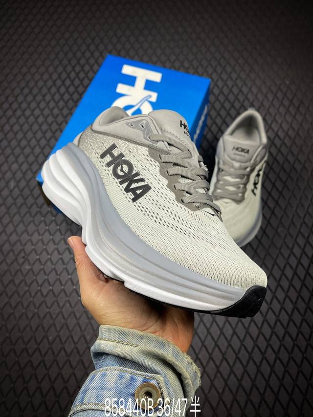 B Hoka One One Bondi8轻盈缓震长距离公路织物 低帮休闲城市通勤跑步鞋 货号：1123202 Shms 尺码：36-47 半 编码：85844