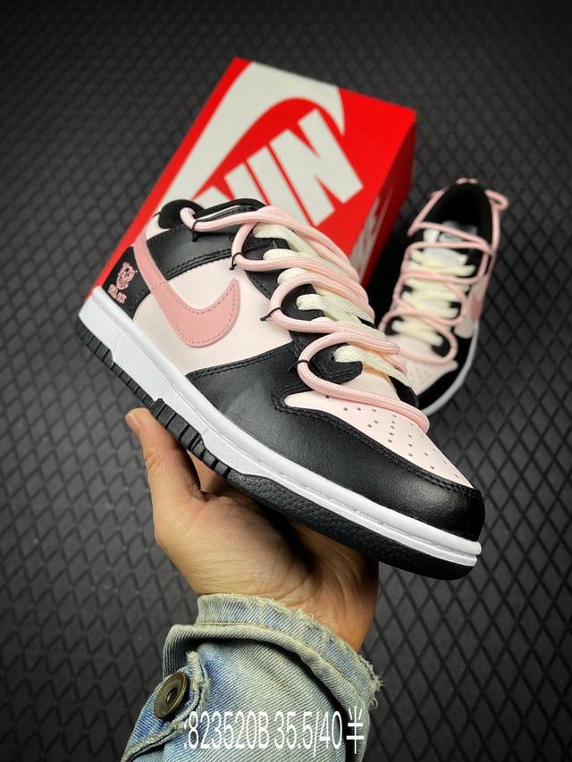 B Nike Sb Dunk Low Just Do It 绑带 周年高端定制 低帮休闲板鞋 莓莓熊 #定制鞋盒 超高清洁度 皮料切割干净无任何毛边 细节完美