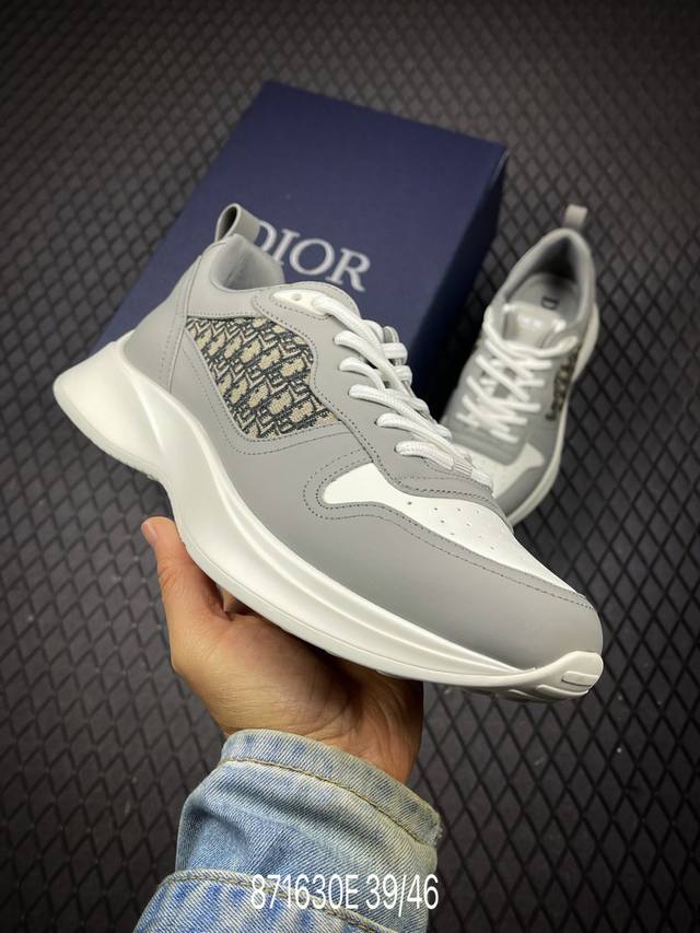 E Dior 迪奥 B25 Oblique Runner Sneaker 黑白 老爹风系带低帮透气休闲运动慢跑鞋 #原版购入开发 这款 B25 Runner运动