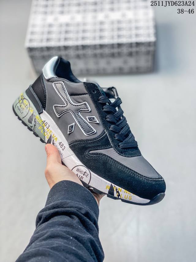 意大利鞋履品牌 普瑞米亚达 premiata 低帮百搭休闲鞋 依据国际高标准制造 原单小白鞋 木字男鞋潮复古反绒皮运动休闲鞋木字鞋 鞋子简单大方 手感出众 舒适