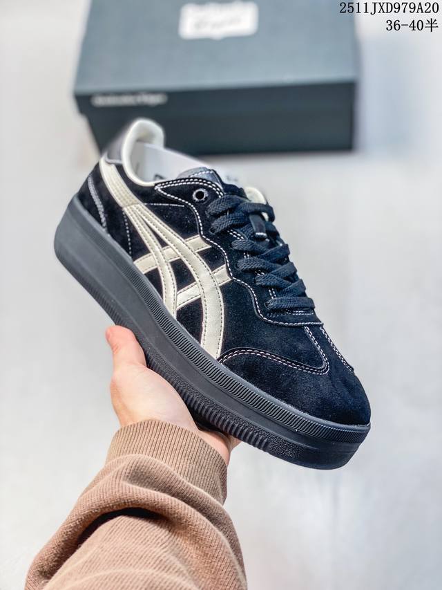 公司级Onitsuka Tiger鬼塚虎 Tokuten Chunk 复古德训 厚底防滑耐磨 低帮休闲板鞋 货号:1183Ac561-001 尺码:36 37