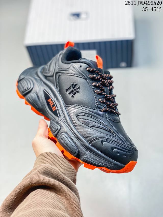 公司级Mlb Winner Chunky 百搭舒适休闲潮流运动厚底增高防滑耐磨 低帮 老爹鞋 货号:3Ashwo05N 尺码:35 36 36.5 37.5 3