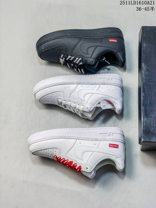 Nike 耐克 ，男女鞋真标带半码，采用硬质牛剖皮革鞋面材质，内置全掌Air Sole气垫最受玩家欢迎的还得是盖了章的志高联乘Supreme X Nike Ai