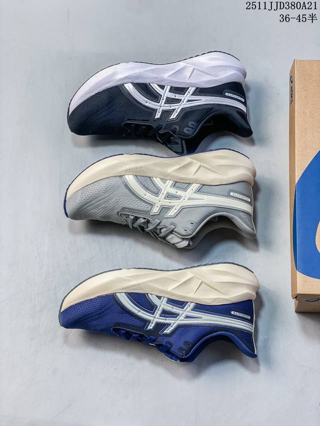 Asics 亚瑟士 男女鞋半码制，采用人体工学一体式轻质贾卡双层编织鞋面材质，全掌Ff Blast plus Eco轻量高能回弹泡棉材料中底，Ahar橡胶,兼顾