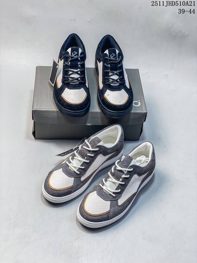 公司级：Ecco爱步 Biom Aex 舒适时尚 简约时尚 减震防滑 低帮休闲鞋 戈尔防水薄膜内衬提供强大的透气性与防水性 有效阻隔外部水分渗透 确保双脚保持干