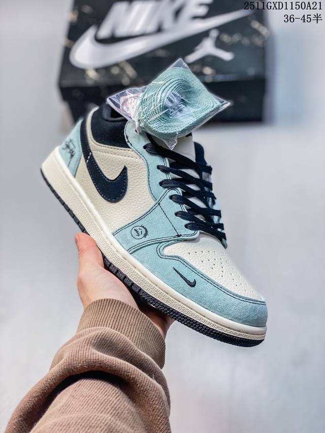 海外爆款限量发售！公司级Nike Air Force 1 '07 Low “斯图西联名 鬼脸米灰黑”空军一号 高端定制 低帮 运动鞋 休闲鞋 折边针车 工艺难度