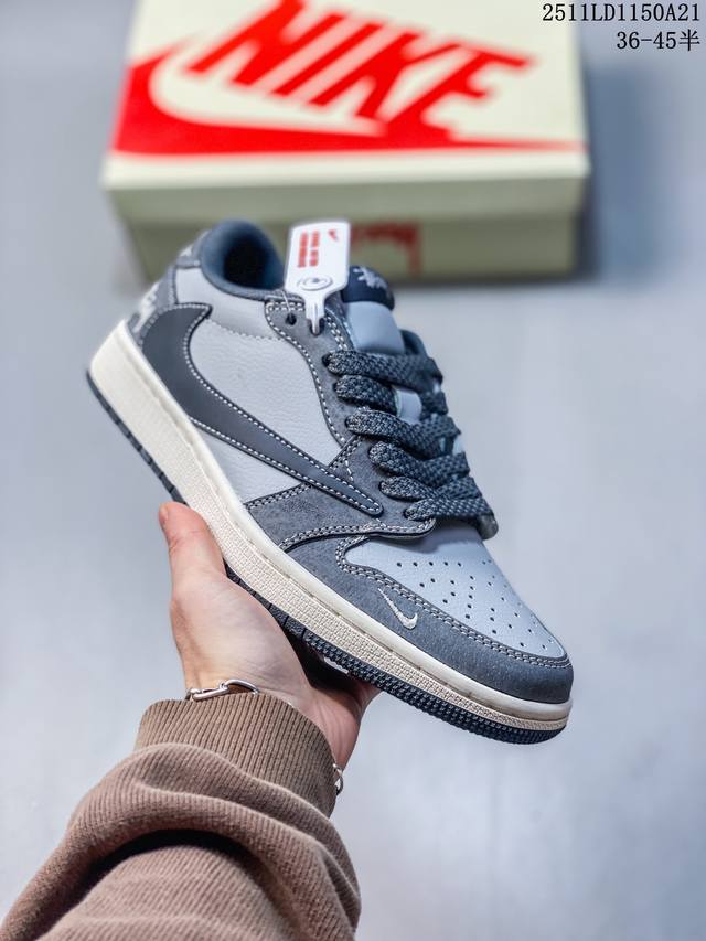 Travis Scott X Fragment Design X Jordan Air Jordan 1 Low Og Sp “斯图西联名 陨石灰” 多方联名合