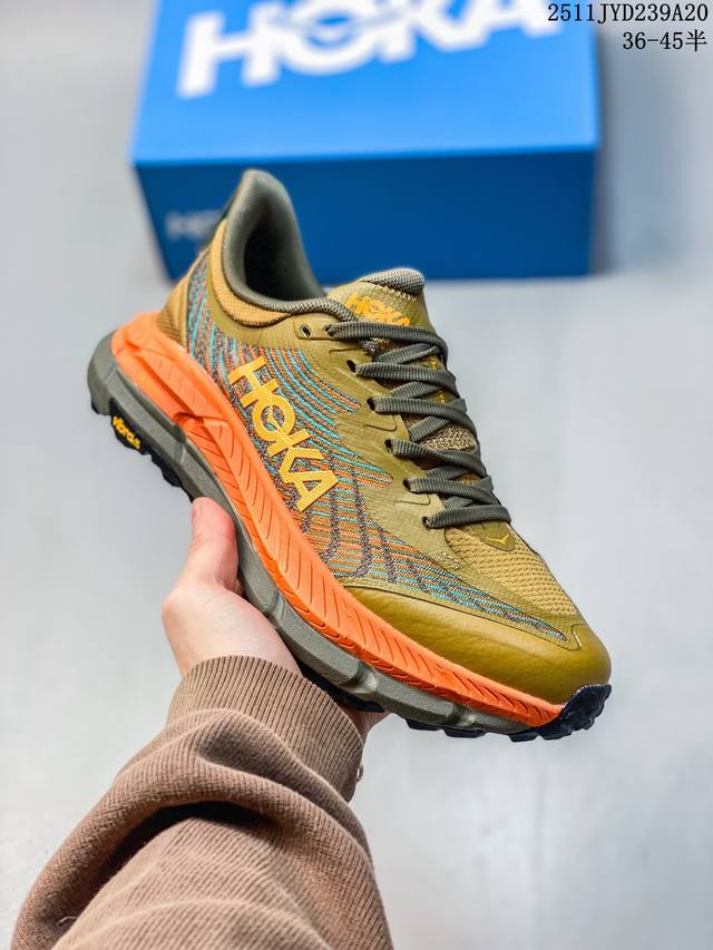 公司级Hoka One One Mafate Speed 4 飞速马法特 pu网布低帮 休闲训练跑步鞋 货号:1129930 尺码:36 36.5 37.5 3