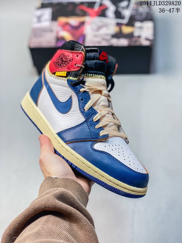 耐克 Air Jordan 1 Retro High Og Nrg 联名款 牛皮 舒适 防滑 高帮 复古篮球鞋 货号：Bv1300 146 尺码：36-47.5