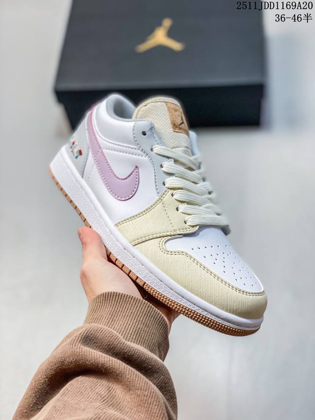 Jordan Air Jordan 1 Low Mushroom 舒适百搭 防滑减震 低帮 男女款 白色 主货号Ib8861-151 尺码36-46带半码 11
