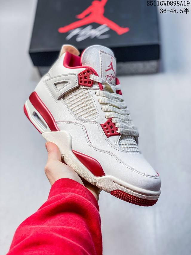Nike Air Jordan 4 Retro 耐克迈克尔 乔丹Aj4代中帮复古休闲运动文化篮球鞋 原厂材料Tpu超Q弹网格材质 缜密拉帮及中底钢印细节 组合开