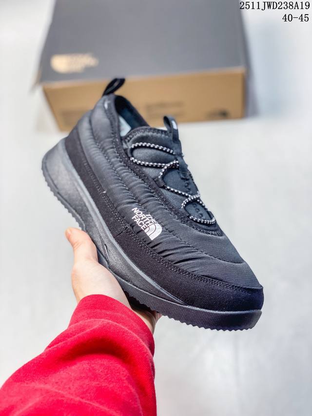 公司级The North Face Nse北面一脚蹬懒人雪地靴低帮棉鞋 Nse Low 是一款风格前卫且超级舒适的懒人鞋，采用再生 pet 防撕裂鞋面和坚固的外