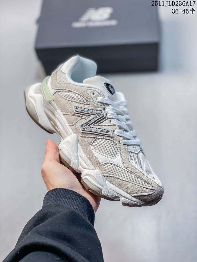 公司级New Balance 9060系列 新百伦 复古休闲运动慢跑鞋 鞋面大身由空间双格及磨砂鞋面拼接而生 采用大面积网眼以及麂皮材质覆盖鞋身 还原经典气质