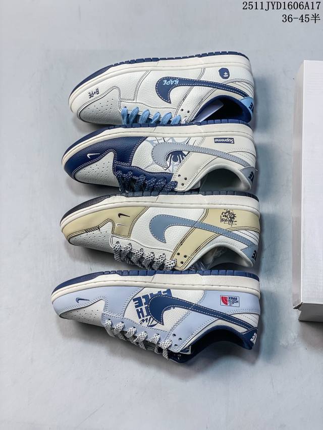 海外爆款限量发售！Nike Sb Dunk Low “北面联名 英文米灰蓝勾” 高端定制 低帮休闲板鞋 定制鞋盒 大厂纯原品质出货 超高清洁度 皮料切割干净无任